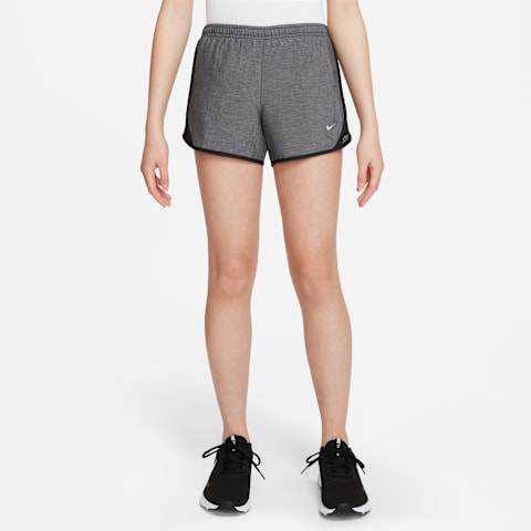Шорты Nike Tempo Dri-FIT Running Shorts для девочек, цвет: Чёрный меланжевый / Меланжевый