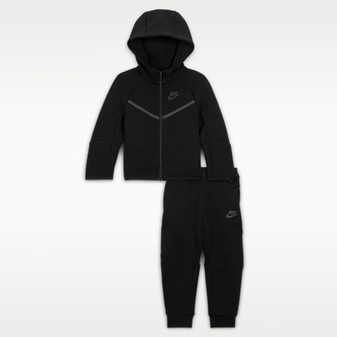 Комплект для малышей Nike Sportswear Tech Fleece из 2 предметов на молнии, 12-24 мес, цвет: Чёрный