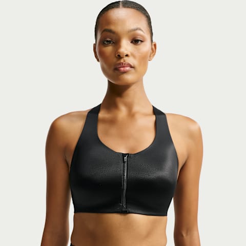Женский бюстгальтер NikeSKIMS Satin Shine на молнии спереди, цвет: Обсидиановый