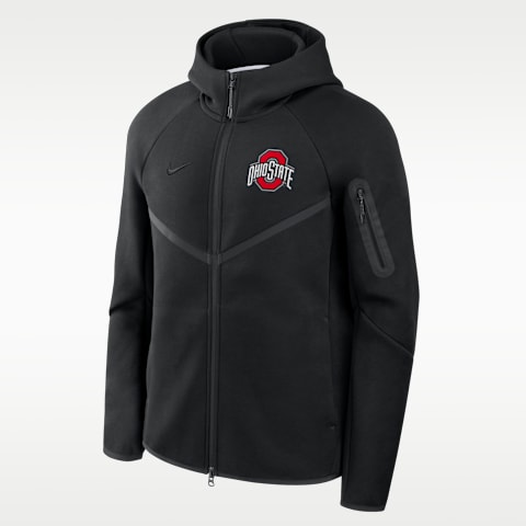 Мужская куртка Nike Ohio State Tech Fleece Windrunner на молнии с капюшоном, цвет: Чёрный