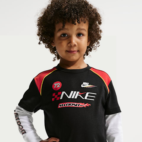 Детская футболка Nike Sportswear Toddler Victory Lap Twofer, цвет: Чёрный