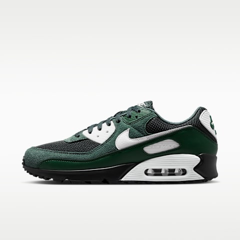 Мужские кроссовки Nike Air Max 90, цвет: Чёрный еловый / Зелёный