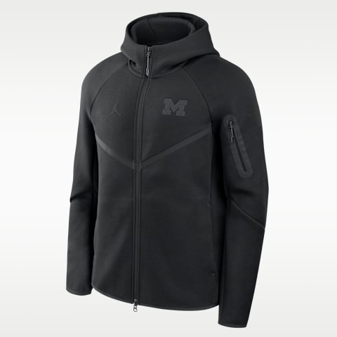Мужская куртка Nike Michigan Tech Fleece College Full-Zip Hooded, цвет: Чёрный