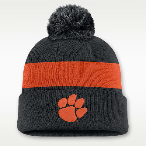 Мужская шапка-бини с отворотом Nike Clemson Peak College, цвет: Чёрный