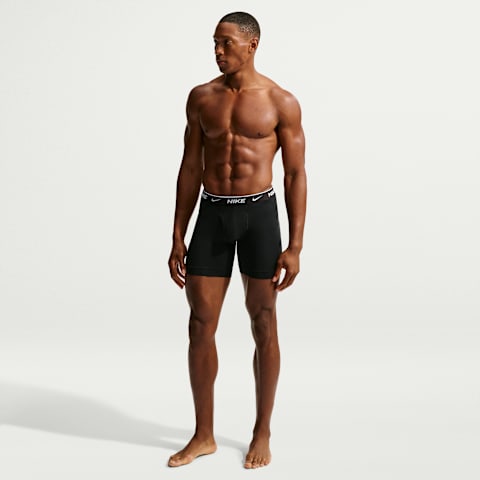 Мужские боксеры-брифы Nike Essential Cotton Stretch Dri-FIT, набор из 5 шт, цвет: Чёрный