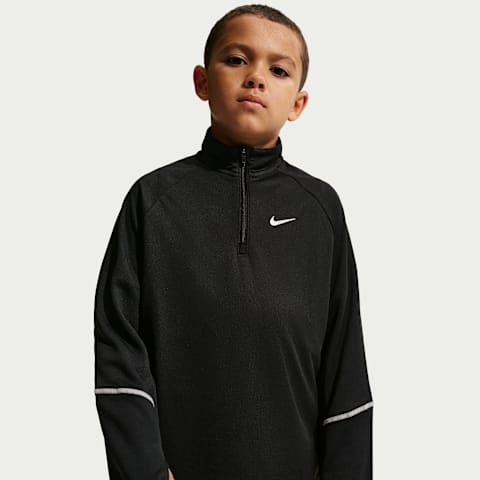 Детский топ Nike Miler Dri-FIT на молнии 1/2, цвет: Чёрный