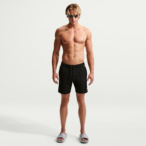 Мужские плавательные шорты Nike Swim Contend Essential, 7", со вшитыми трусами, цвет: Чёрный