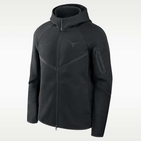 Мужская флисовая куртка с капюшоном на молнии Nike Texas Tech, цвет: Чёрный