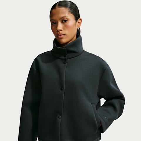 Женская флисовая куртка оверсайз Nike Article Fleece, цвет: Чёрный