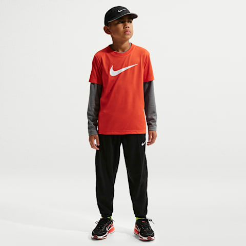 Брюки Nike Pro Dri-FIT Fleece для мальчиков, цвет: Чёрный / Дымчатый серый