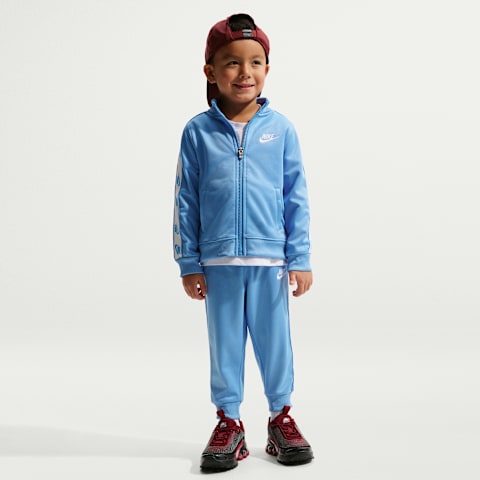 Комплект для малышей Nike Dri-FIT из 2 предметов на молнии с лентой с логотипом, цвет: Синий