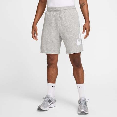 Мужские шорты Nike Club Alumni из махрового трикотажа, цвет: Серый меланжевый / Серый