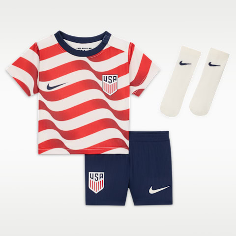 Футбольный комплект для малышей Nike Usmnt 2026 Stadium Home из 3 предметов, цвет: Молочный / Тёмно-синий