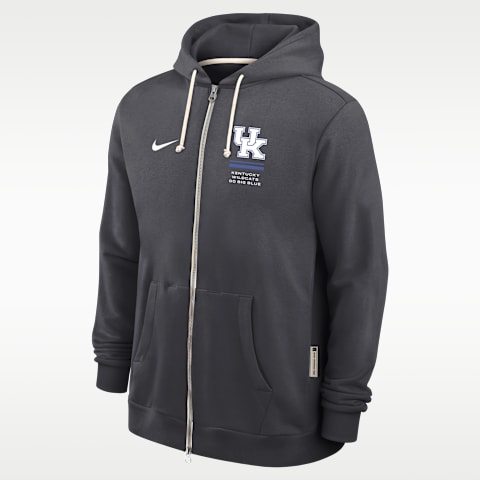 Мужская толстовка Nike Dri-FIT College Kentucky Sideline Standard Issue на молнии, цвет: Антрацитовый