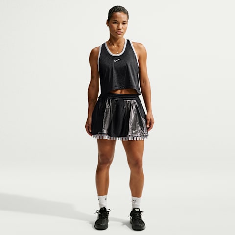 Женская теннисная юбка NikeCourt Dri-FIT Nike Naomi Osaka Slam, цвет: Чёрный / Серебряный