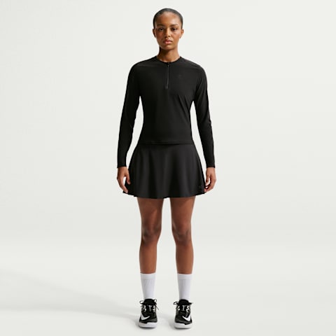 Женская короткая теннисная юбка NikeCourt Advantage Dri-FIT, цвет: Чёрный
