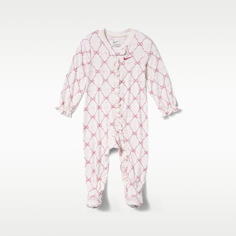 Детские комбинезоны Nike Ready, Set, Grow! Baby (0-9M) Footed Coverall, цвет: Молочный / Свекольный