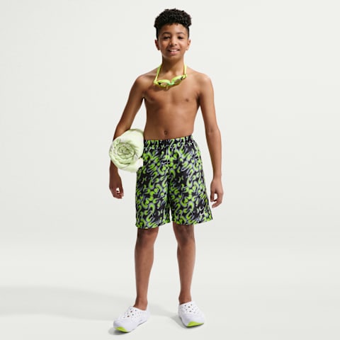 Детские плавательные шорты Nike Swim Breaker для мальчиков, 7", со вшитыми трусами, цвет: Чёрный
