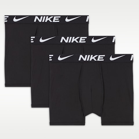 Детские однотонные боксёры Nike Dri-FIT, 3 шт, цвет: Чёрный