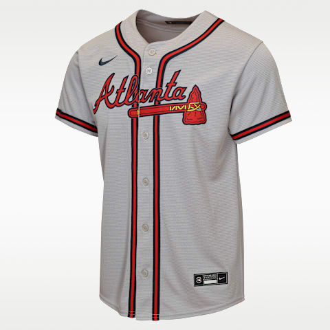 Детский топ Nike Atlanta Braves Baseline Replica Team Jersey, цвет: Серый