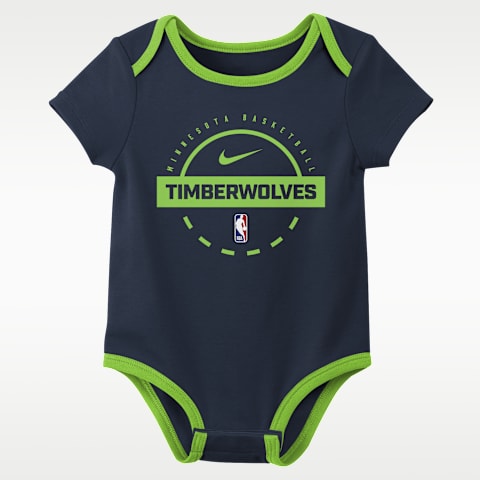 Детский комплект из двух боди Nike NBA Minnesota Timberwolves, цвет: Тёмно-синий / Серый