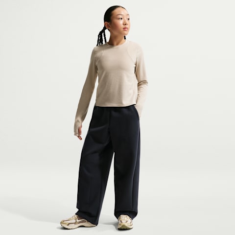 Брюки Nike Mavn Therma-FIT High-Waisted Knit для девочек, цвет: Чёрный