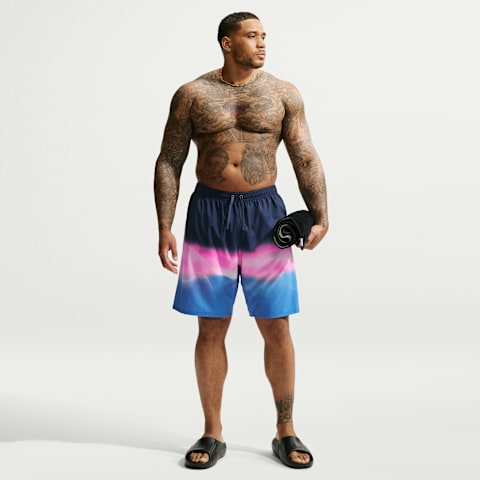 Мужские плавательные шорты Nike Swim Breaker, 9", со вшитыми трусами, большие размеры, цвет: Синий