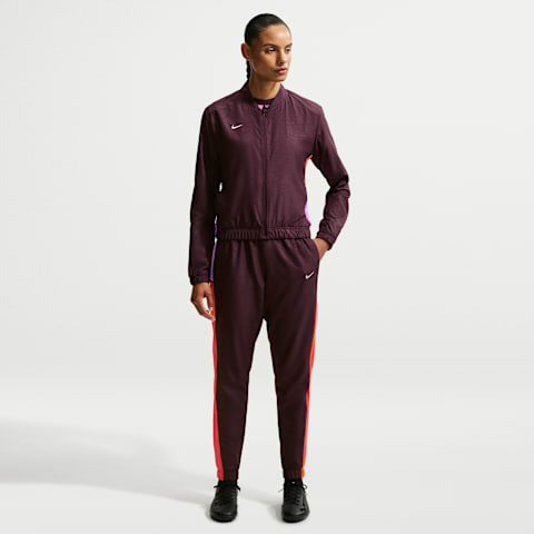 Женские комплекты Nike United Academy Dri-FIT Woven Soccer Tracksuit, цвет: Бордовый