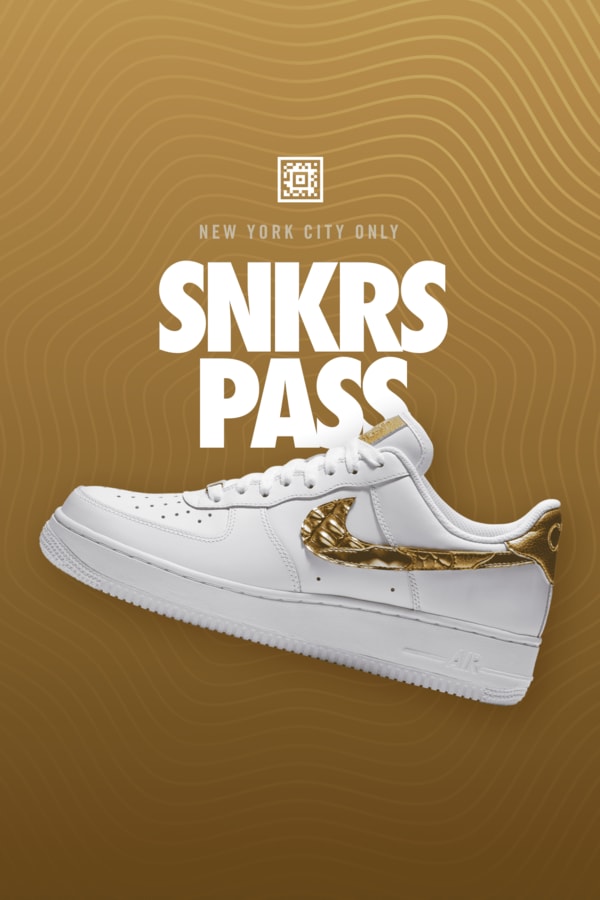 Air Force 1 CR7 Golden Patchwork SNKRS Pass NYC. Nike SNKRS