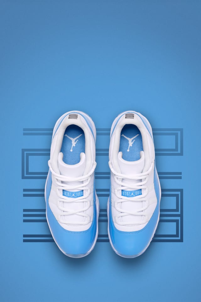 Air Jordan 11 Retro Low 'White & University Blue'. Nike SNKRS