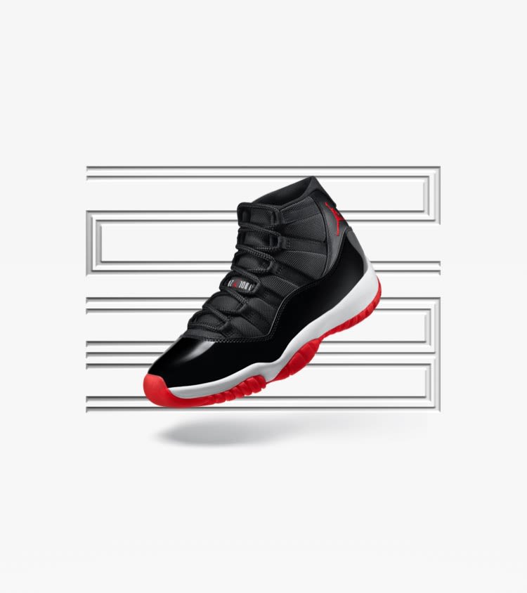 black jordan 11 red