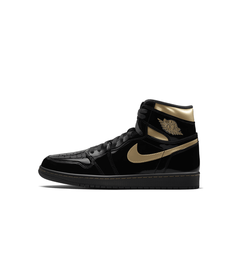 Jordan 1 negro store con dorado