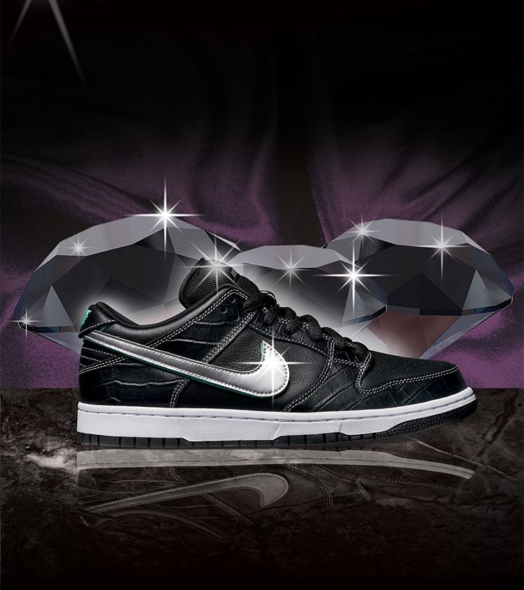 Nike SB Low Pro Diamond 'Black & Tropical Twist & Chrome' Release 
