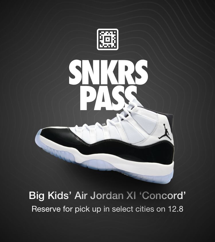 Big Kids' Air Jordan 11 'Concord' SNKRS Pass Select Cities. Nike