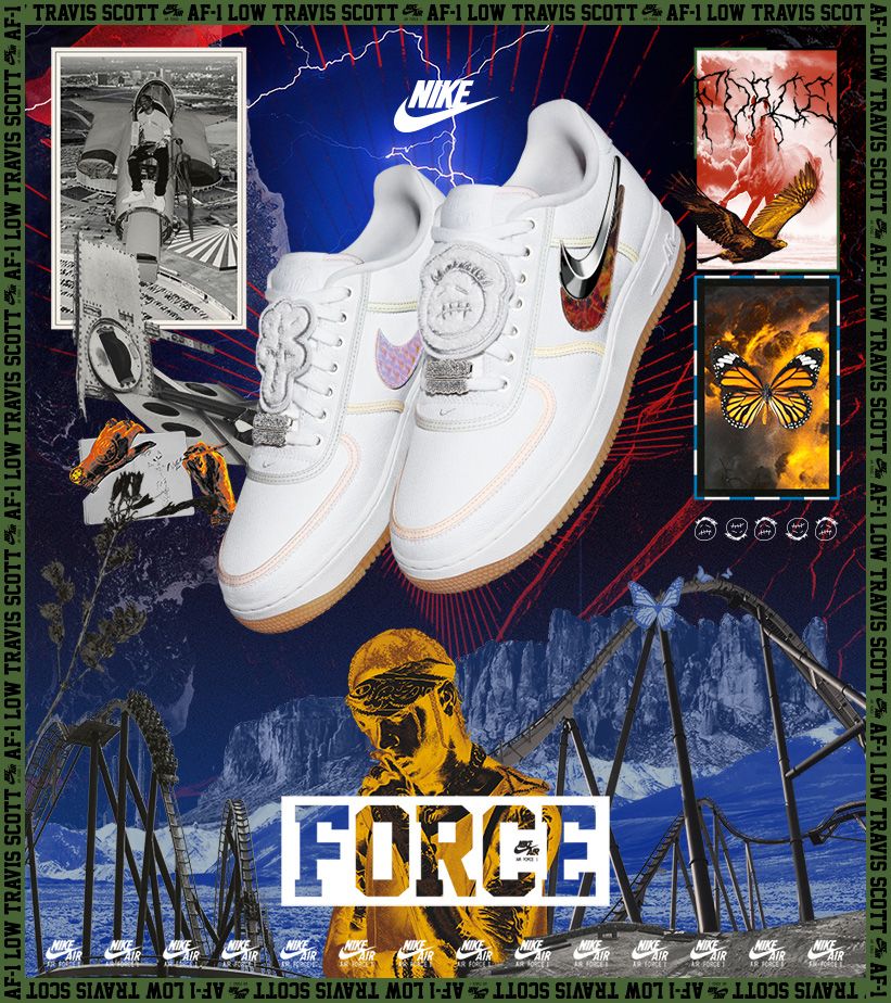 Nike Black Air Force 1 X Travis Scott