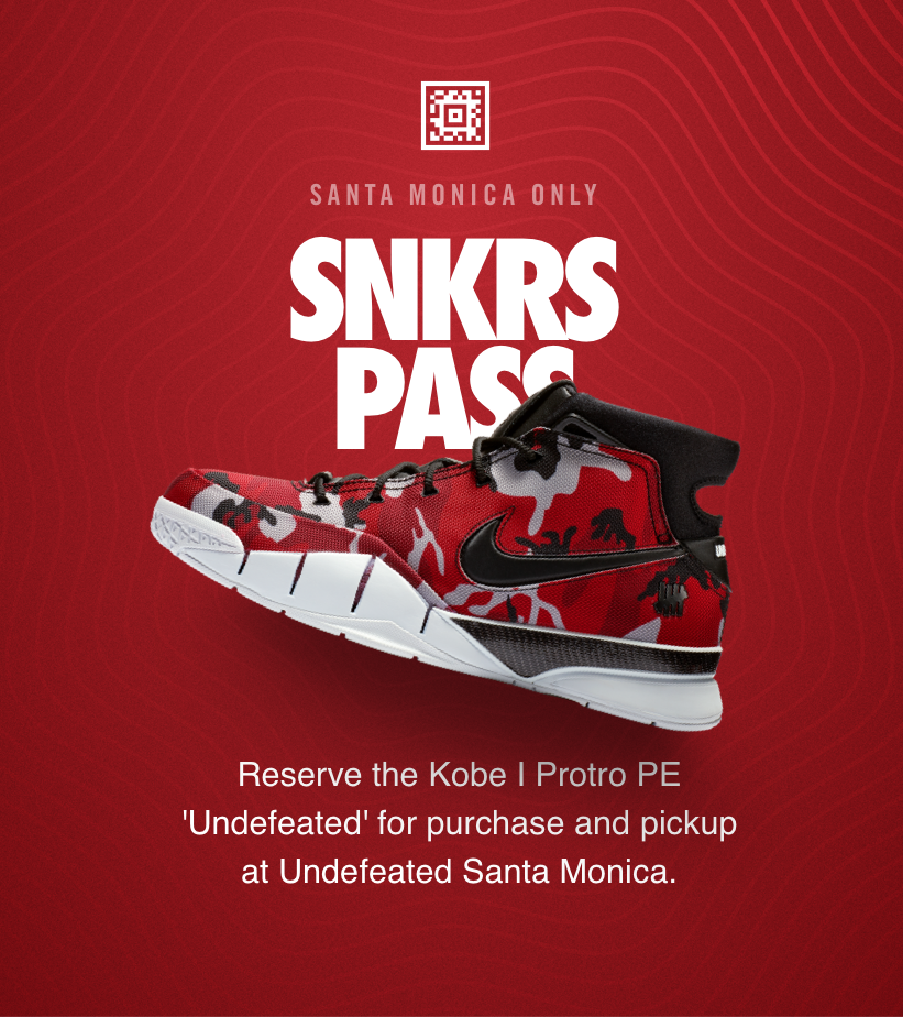 Permitirse técnico Clínica Nike Kobe 1 Protro SNKRS Pass Santa Monica. Nike SNKRS