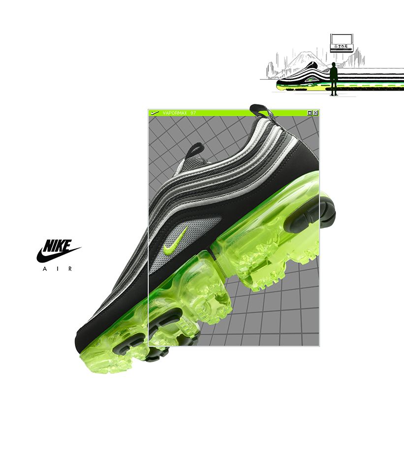 Fecha de lanzamiento de las Nike VaporMax 97 "Black &amp; Volt &amp; Metallic Silver". Nike SNKRS ES