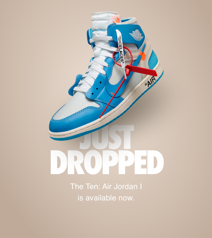 Ten: Air Jordan 1 Off White 'Powder Blue' Release Nike SNKRS