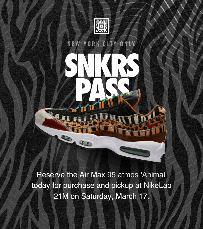 Nike Air Max atmos 'Animal' Pass NYC. Nike SNKRS