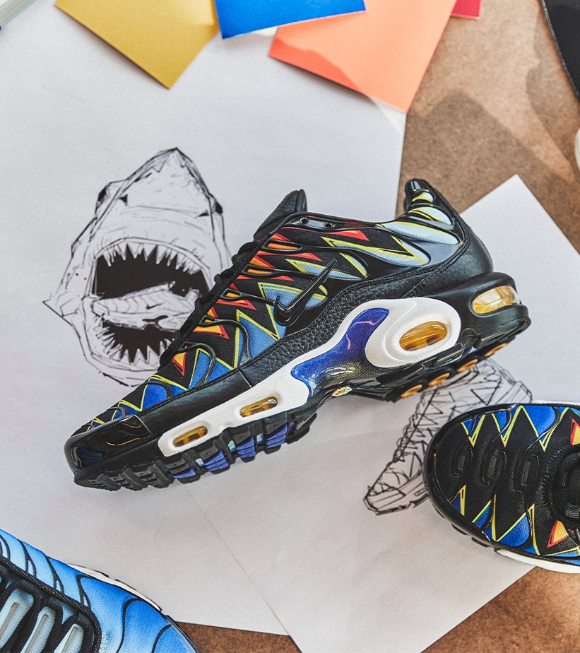 كيك من البقاله À l'origine du design: Air Max Plus Requin. Nike SNKRS FR كيك من البقاله