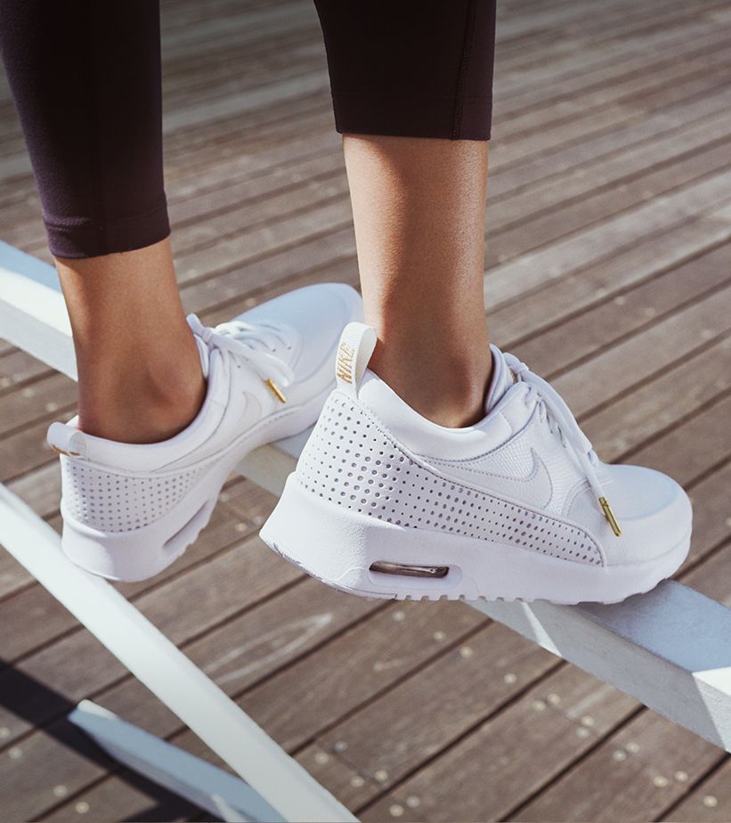 all white nike air max thea