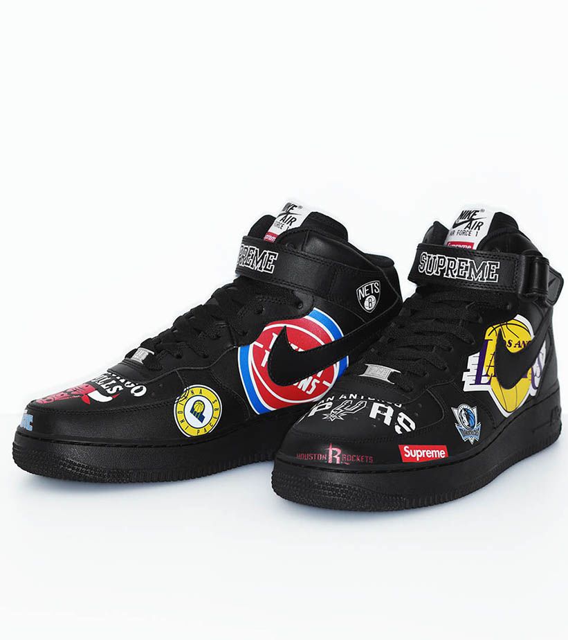 Nike Air Force 1 Mid Supreme NBA 'Black 