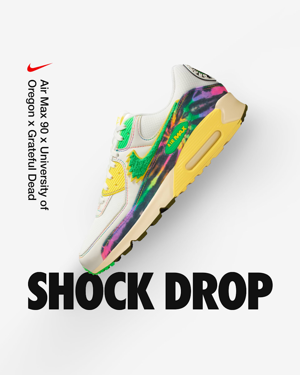 Air Max 90 x University of Oregon x Grateful Dead 'Green Shock and Yellow Strike' (IM2511-100) Release Date