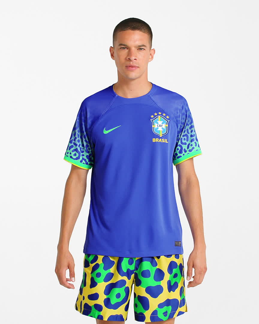 Brazil 2023 Stadium Away Men's Nike Dri-FIT Soccer Jersey.