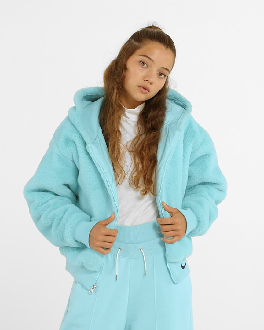 nike faux fur jacket