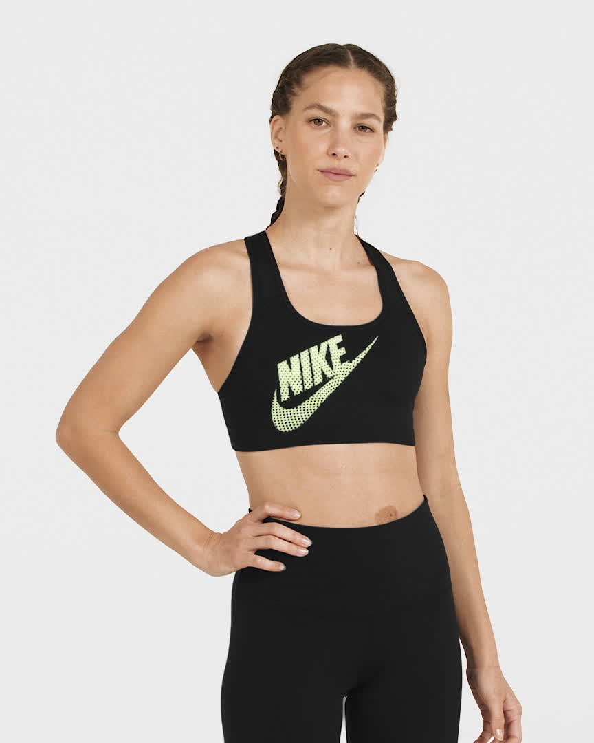 Nike Swoosh Womens Medium Support Non Padded Dance Sports Bra Nike Sk 9202