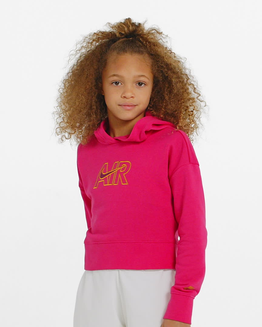 Nike Air Older Kids' (Girls') French Terry Crop Hoodie. Nike ID