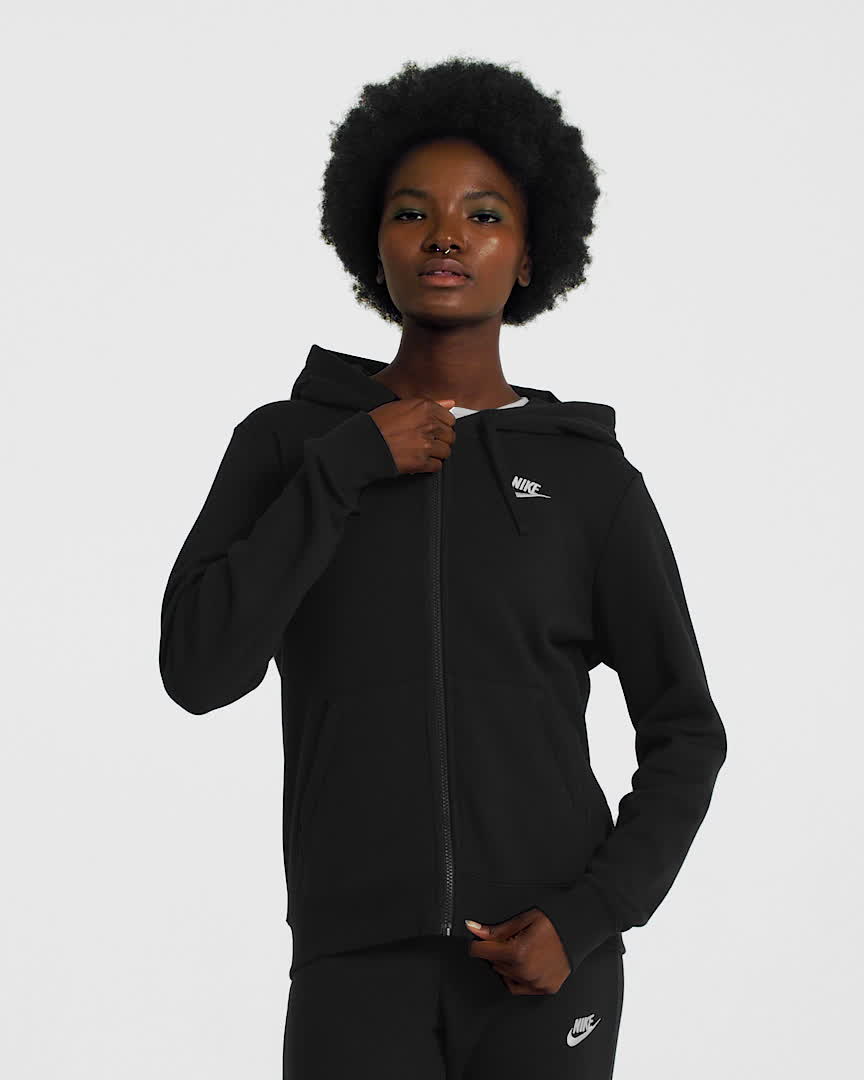 Sudadera con gorro de cierre completo para mujer Nike Sportswear Club ...