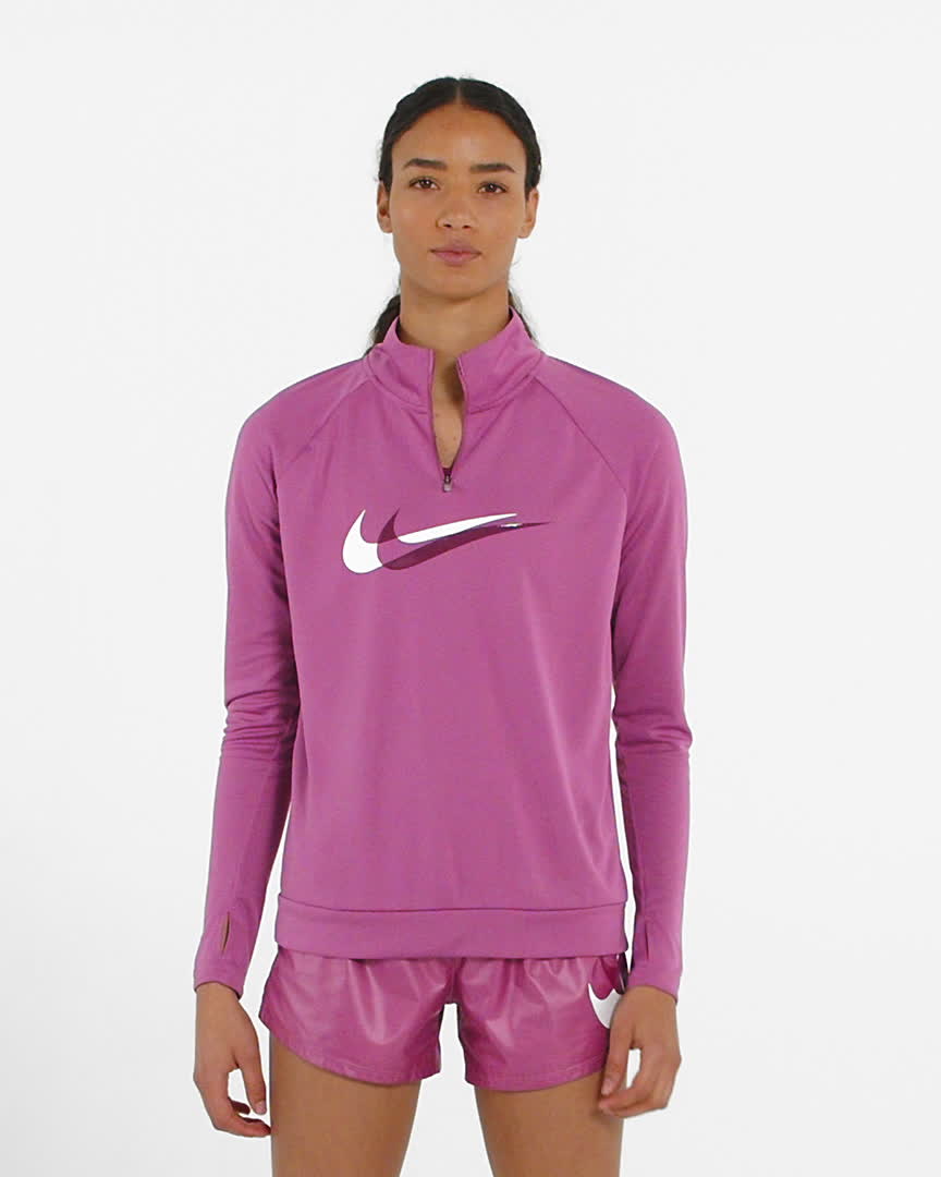 Capa intermedia de running con cierre de 1/4 para mujer Nike Dri-FIT ...