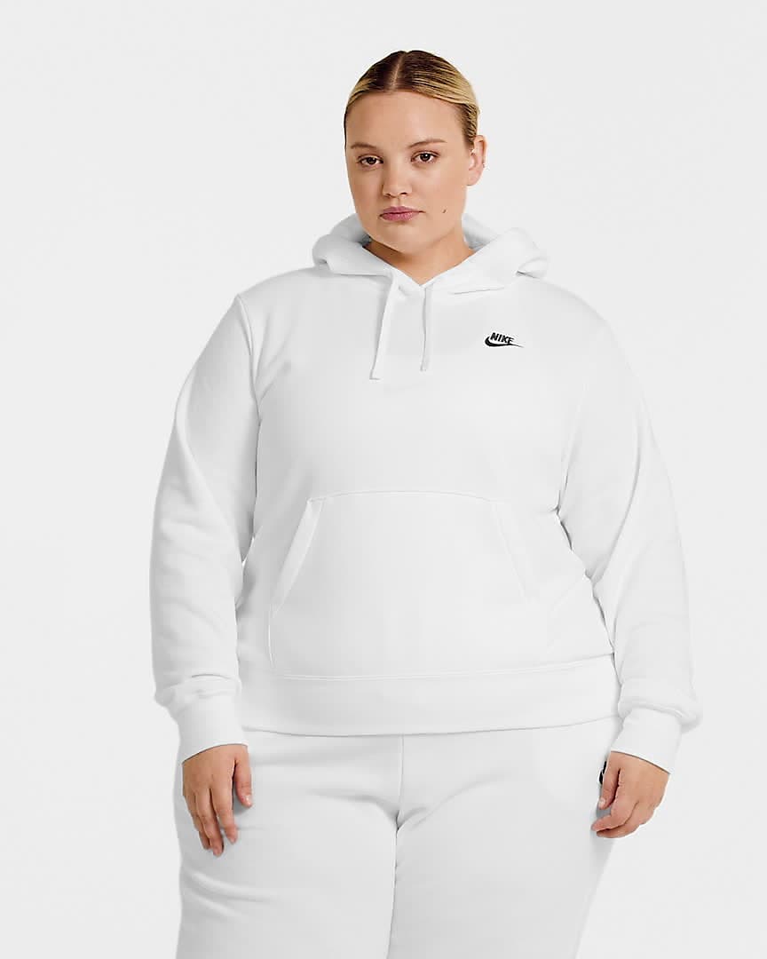 Nike Sweater Womens Plus SIze 2X Gray Fleece Hoodie Sweatshirt